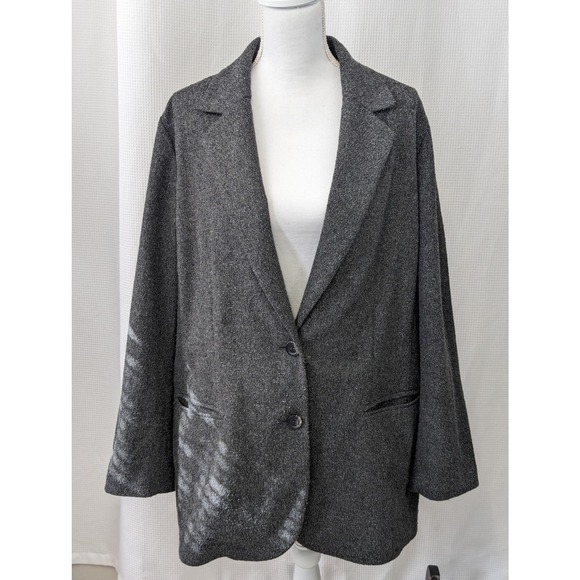 J. Jill Jackets & Blazers - J. JILL! MICRO NUBBY FINISH BLACK, WHITE WOOL BLEND STRETCH JACKET! SZ L